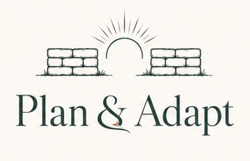 Plan & Adapt limestone sunrise logo